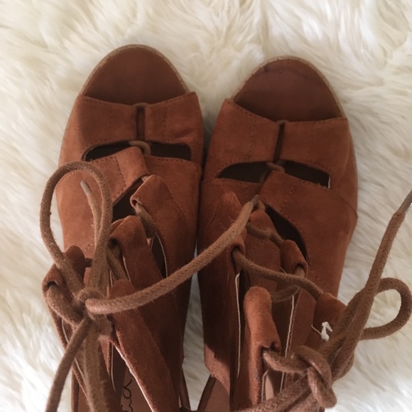 Qupid Lace Up Sandals - Picture 2 of 5